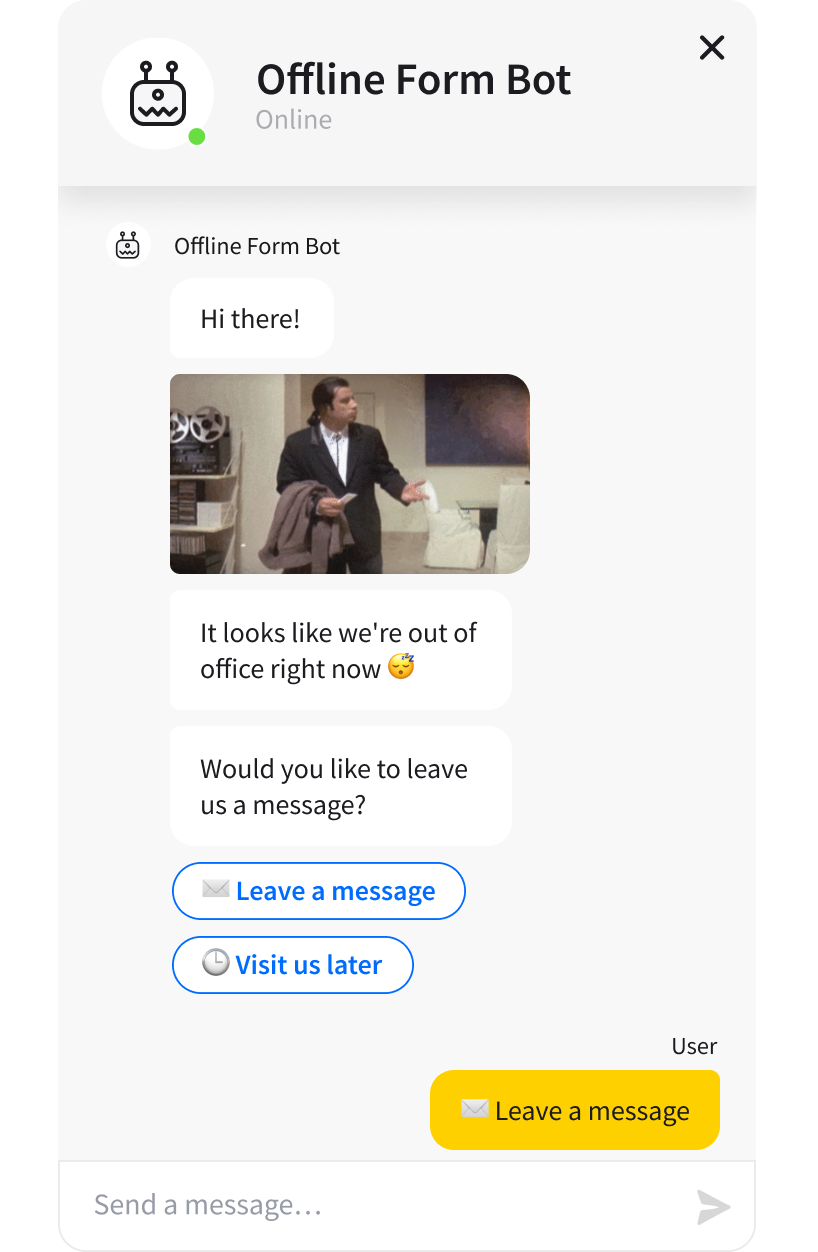 Offline Form Template - ready-tu-use ChatBot template widget