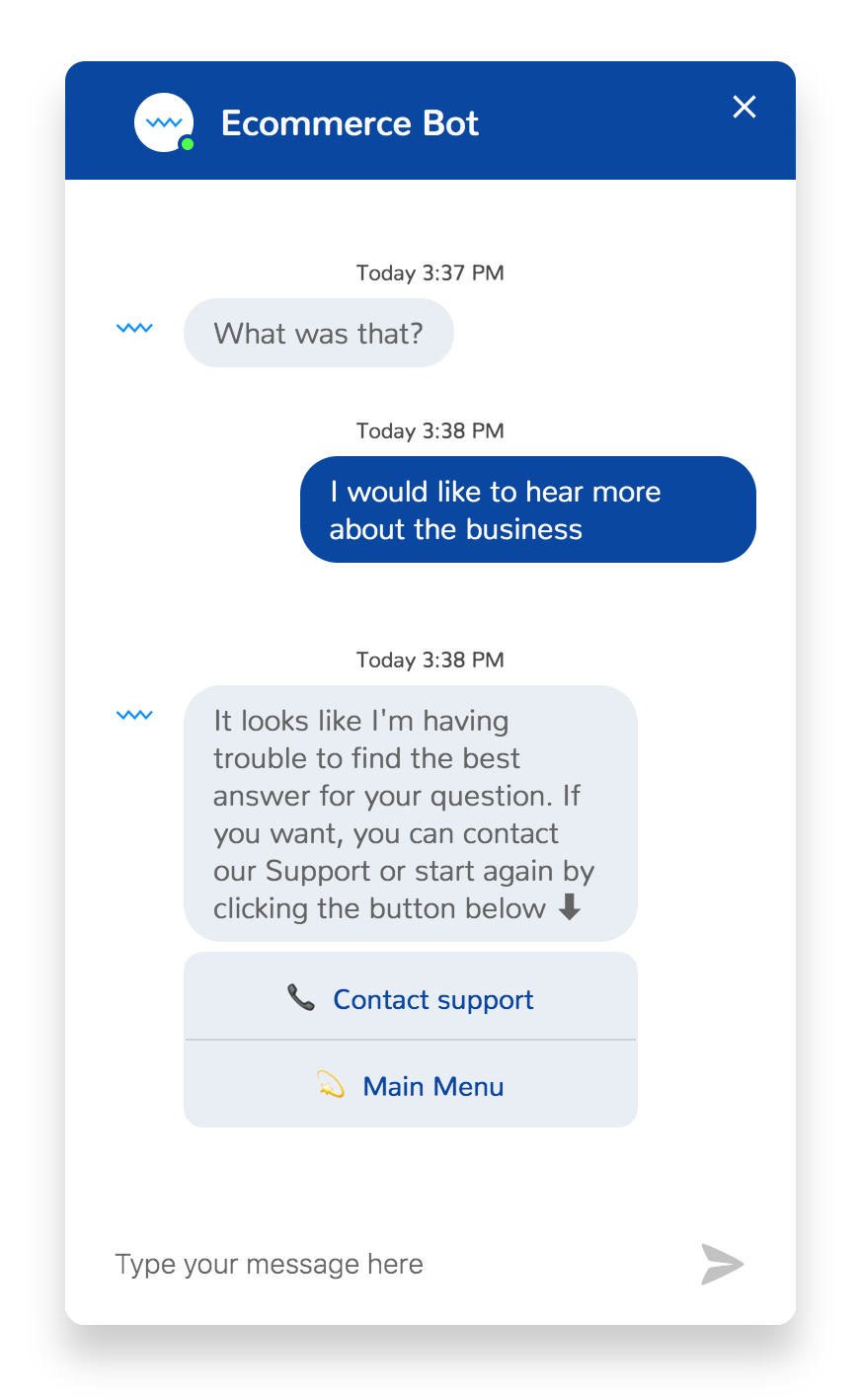 Ecommerce template fallback overview