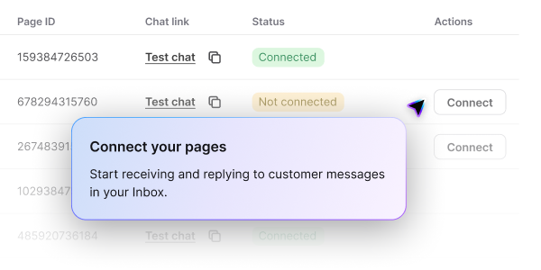 One-click Messenger integration – connect Facebook pages to ChatBot by Text