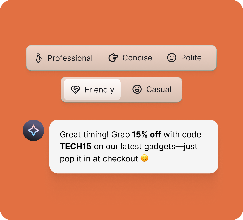 On-brand AI replies – consistent tone and style in every message