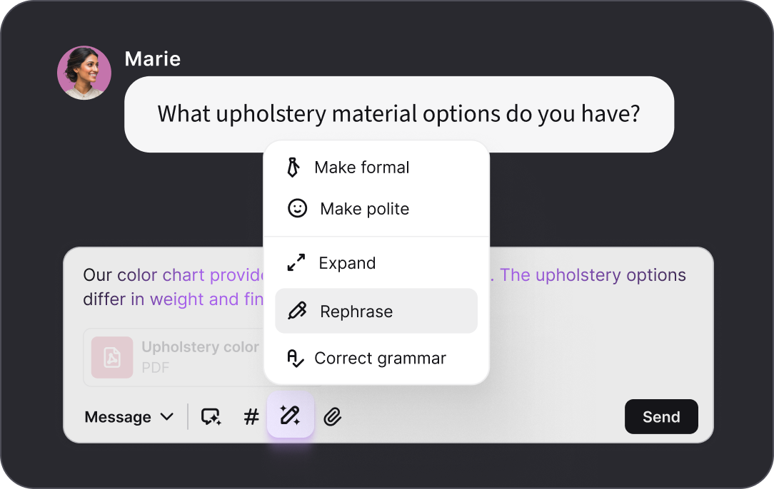Refine text responses for Messenger chatbot