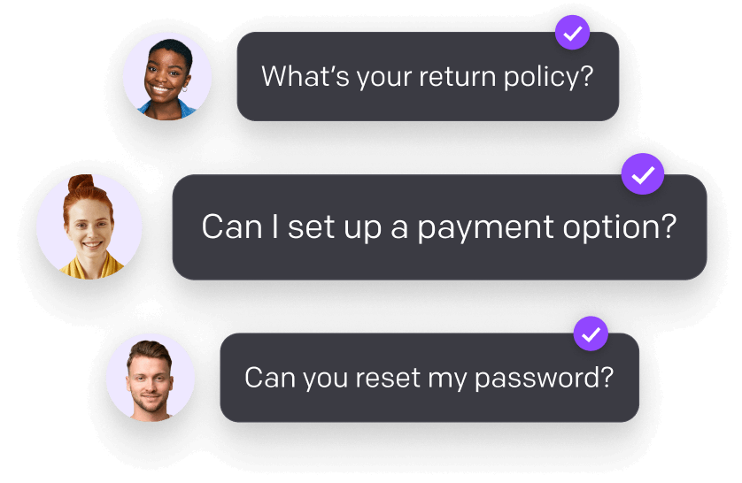 Questions from customers resolved with generative AI chatbot.